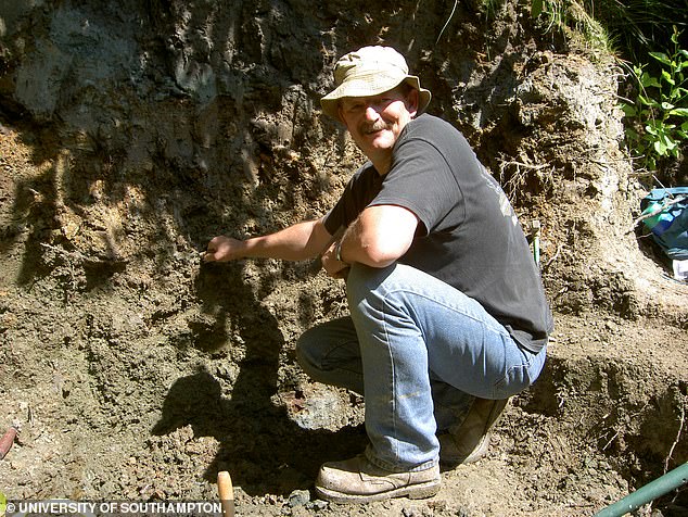 Dave Brockhurst, 65, a former quarryman, has been searching for fossils at the Ashdown Brickworks for the past 30 years, but says finding the predators' teeth stands out among the 5,000 specimens he has donated to Bexhill Museum. Pictured: Mr Brockhurst at the spot where the teeth were found