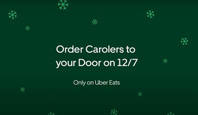 He enjoys listening to their beloved Christmas song, while the advert reveals that Uber Eats users will be able to order Christmas carols themselves on December 7.