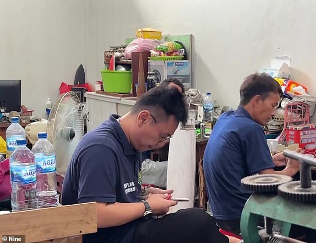 Si-Yi Chen pictured during a silversmithing class at Kerobokan Prison on Friday