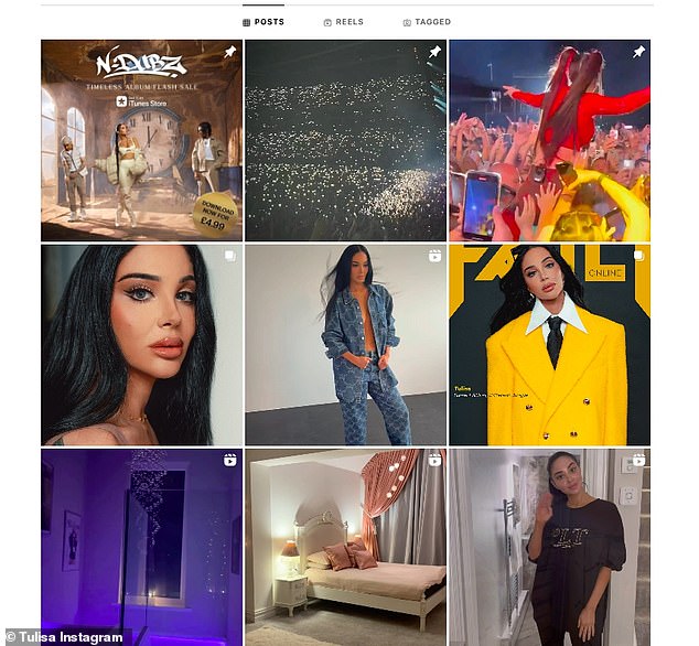 After the 36-year-old N-Dubz singer became the third star to be voted out of the camp on Monday, she deleted all traces of her appearance on the ITV show from her Instagram (the top of her feed can be seen)