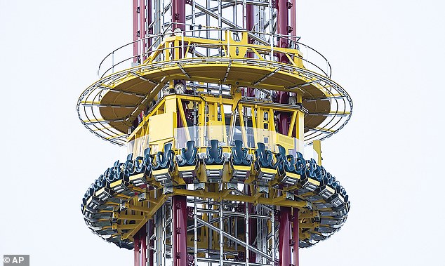 Close-up of the Orlando Free Fall at ICON Park on Friday, March 25, 2022 in Orlando