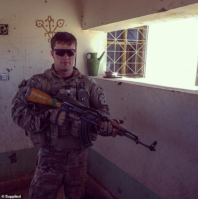 Mr Bamford (pictured on duty in the ADF) was caught off guard for a few days when he got his first 'normal' job at the age of 23 on a construction site working on the redevelopment of the Adelaide Oval, when a union official accused him of a 'scab' for working in the rain