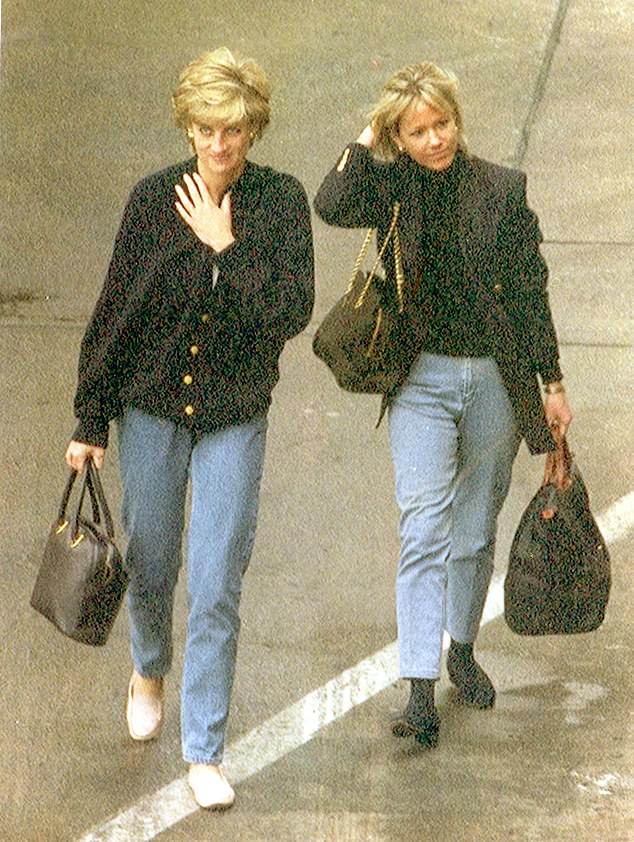 Diana became so close to her long-serving secretary Victoria Mendham that she invited her on holiday four years in a row. The couple above left for Antigua in 1995