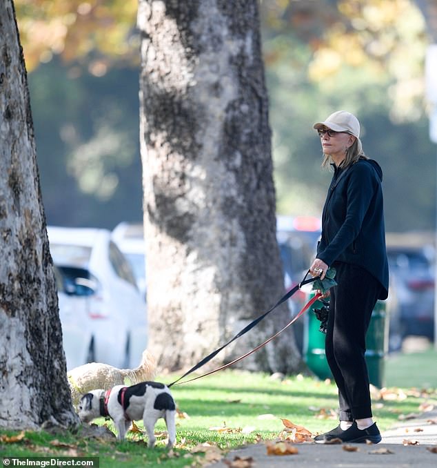 She is 79-year-old actress Maud Adams. She was spotted leaving her Los Angeles home this week in a cool and casual minimalist ensemble