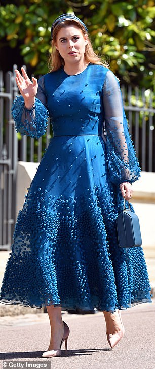 At Harry and Meghan's wedding, Beatrice wore custom Roksanda Illinic