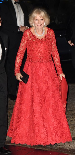 This red lace dress did nothing for Camilla during the Royal Variety performance in 2016       