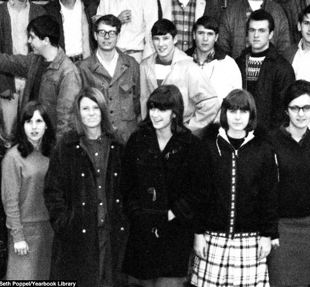 Gere is seen in the center of the back row in a Ski Club yearbook photo for his freshman year of high school circa 1966