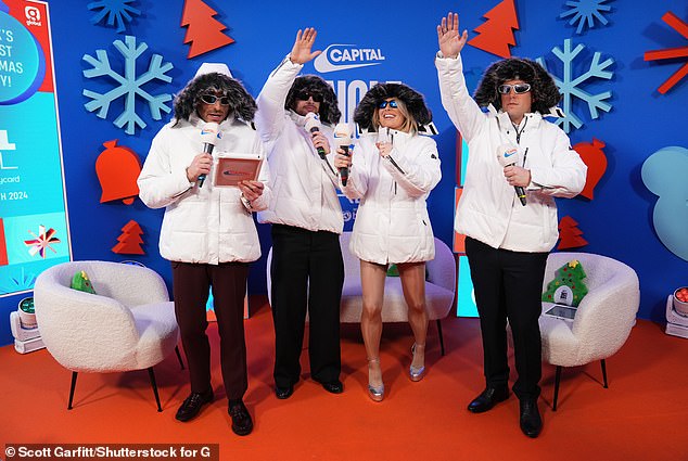 Jordan, Tom, Sian and Chris appeared to embrace their inner East 17 before the show started