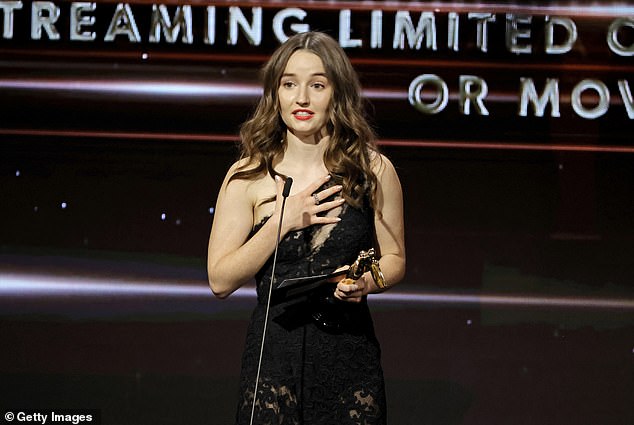 In 2022, she won the Hollywood TV Critics Association Award for Best Supporting Actress in a Streaming Limited or Anthology Series and/or Movie for her performance in Dopesick (seen above)