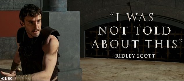 A quote from the film's director Ridley Scott appears, revealing, 