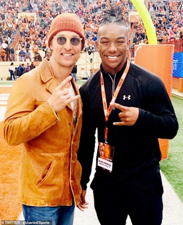 Robinson first met McConaughey during a 2019 visit to Texas before committing there