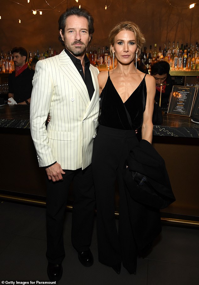 Landon with costar Bohen at the Season 5B NYC premiere in Yellowstone