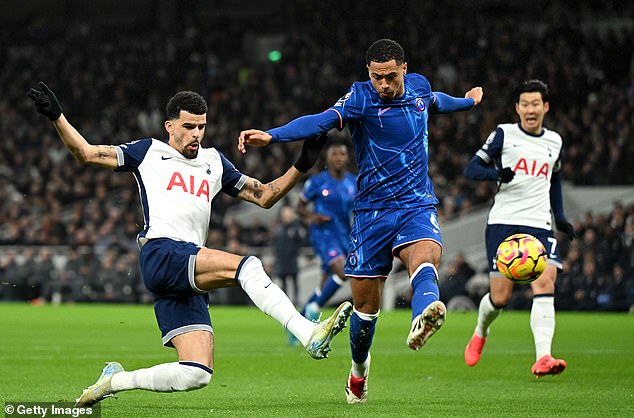 Tottenham striker Dominic Solanke (left) had initially given Spurs an early lead