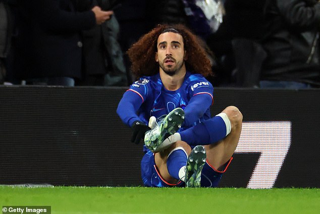 Chelsea defender Marc Cucurella had to change his boots after slipping in the build-up to both of Tottenham's first goals