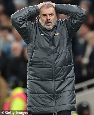 Spurs boss Ange Postecoglou cut a hollowed-out figure in the dugout