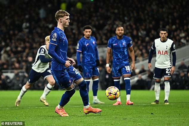 Palmer scored Chelsea's fourth goal with a delicate Panenka penalty in Sunday's derby match