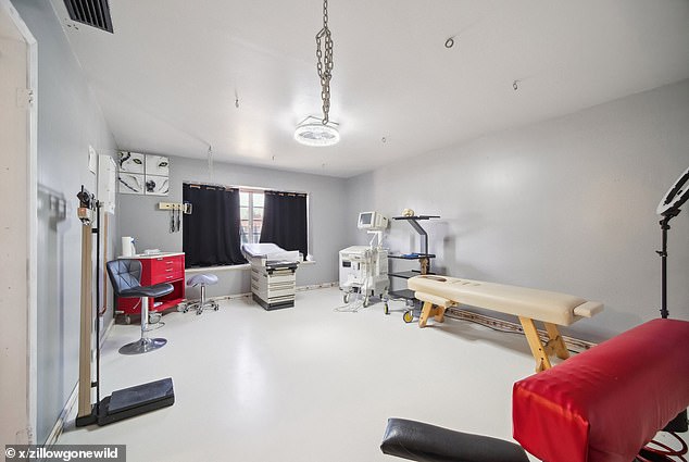 One room was designed to look like a doctor's office, but the Zillow listing clarified that 