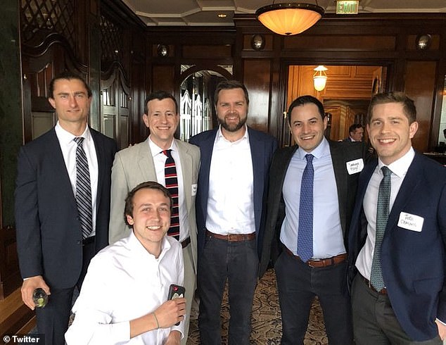 Donum Dei co-founder Nate Fischer (second from left) is a right-wing venture capitalist who has donated to the campaigns of Vice President-elect J.D. Vance and other Republicans