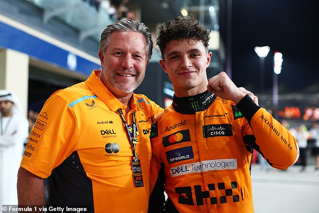 McLaren chief Zak Brown (left) expressed relief after 'the worst two hours of his life'