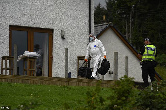 Forensic officers at the MacDonalds' home in Teangue on the Isle of Skye