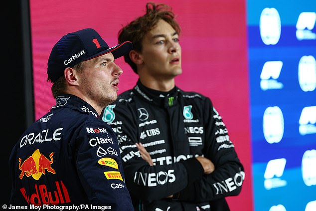 Verstappen and George Russell (right), meanwhile, clashed violently during the Qatar weekend