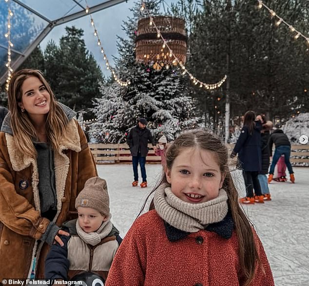 Another star who braved the weather was Made In Chelsea's Binky Felstead, who has seven-year-old India with ex-partner Josh Patterson, as well as sons Wolfie, three, and Wilder, 20 months, with her husband Max