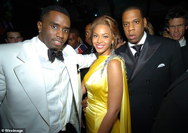 Diddy, Beyonce and Jay Z are pictured here at a party in 2004