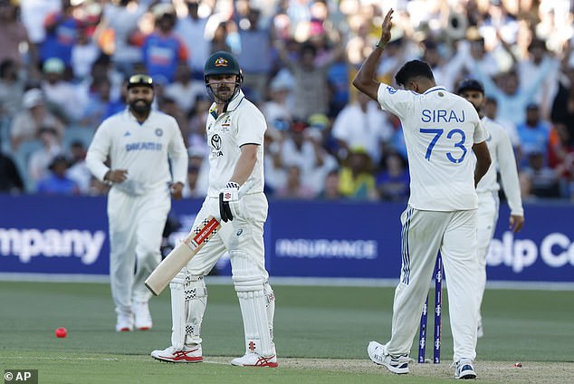 Siraj gave Travis Head a farewell in the second Test in Adelaide on Saturday