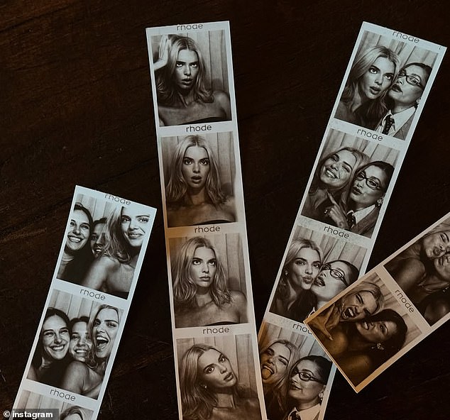 There was also a collection of photo strips taken with friends in a photo booth at friend Hailey Bieber's Rhode event weeks earlier