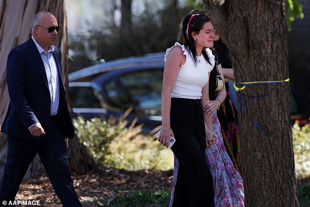 Tears flowed outside Beaumaris Secondary College on Monday