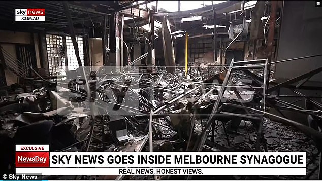 Sky News presenter Sharri Markson was given access to the torched synagogue