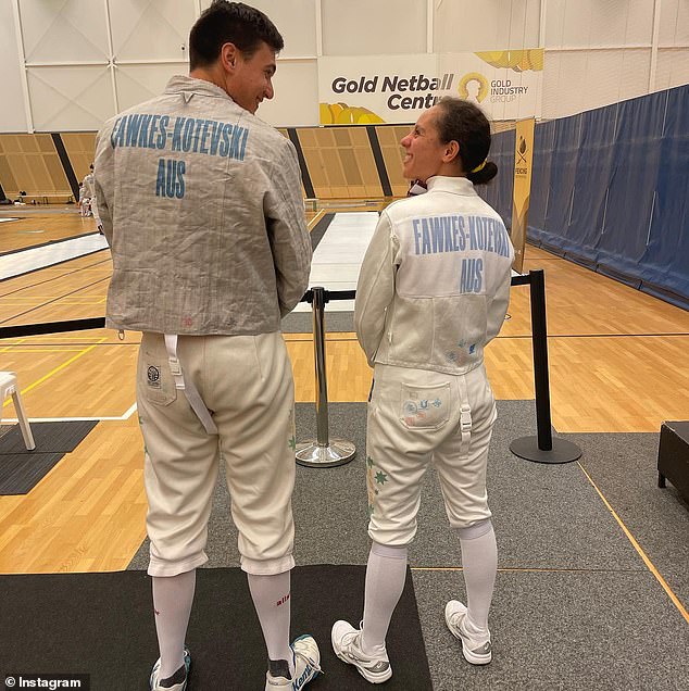 The couple were pictured at a match earlier this year wearing fencing jackets bearing their marital surnames