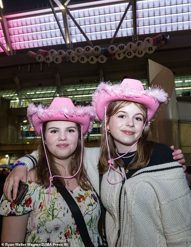 Taylor Swift fans outside BC Place Stadium in Vancouver, British Columbia for the final show