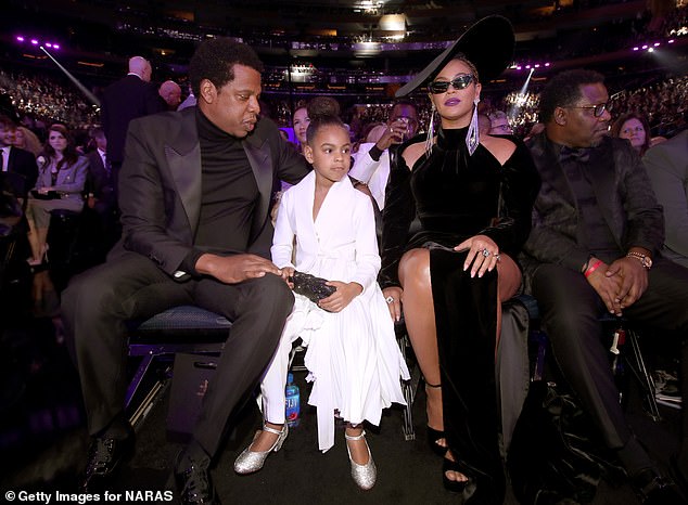 Blue Ivy and Beyonce Knowles attend the 60th Annual GRAMMY Awards at Madison Square Garden on January 28, 2018 in New York City