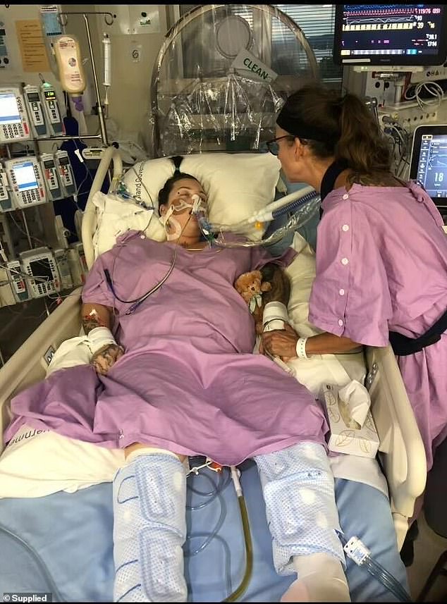 Ms. Loccisano spent eight days in intensive care with serious abdominal injuries that required several surgeries