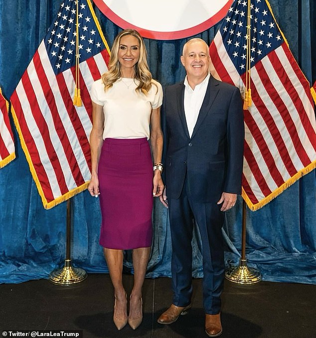 Lara Trump was chosen in March to serve as co-chair to new GOP Chairman Michael Whatley (right) after a leadership shake-up toward a more pro-Trump platform