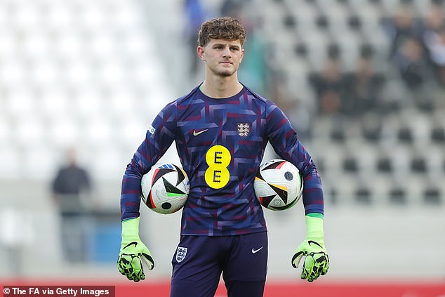 England U21 goalkeeper Max Merrick is in contention for the Conference League match