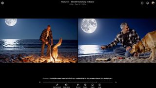 OpenAI Sora Hands shows two photos of dogs on a beach