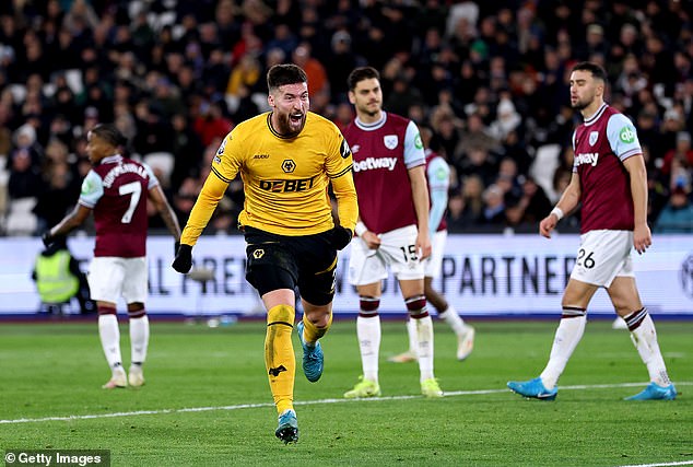 Matt Doherty pulled Wolves back into the match after the break with a well-taken goal