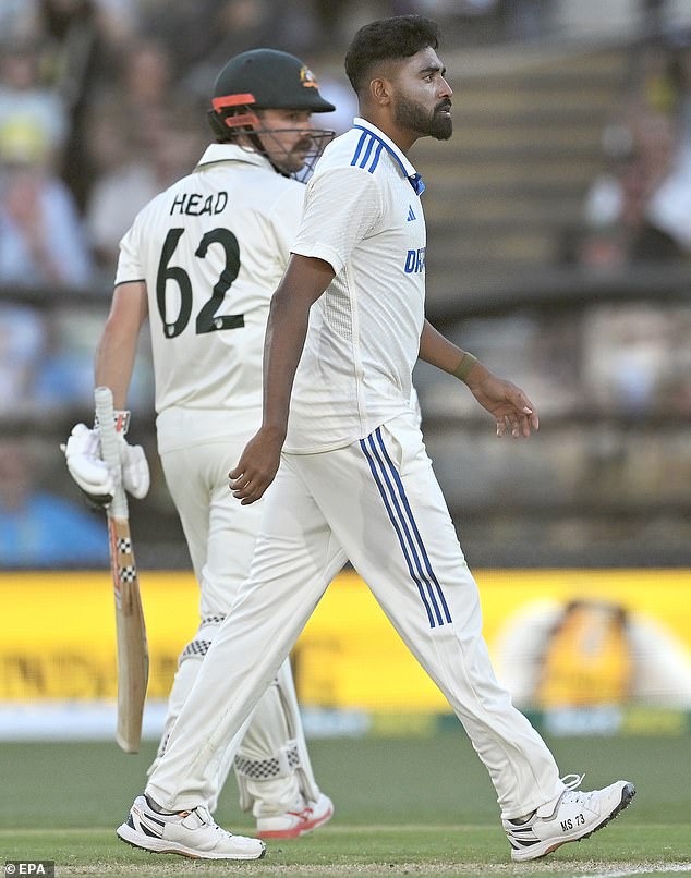 The incident took place when Siraj Head was bowling for 140 in Australia's first innings at the Adelaide Oval, and the pair exchanged heated words.