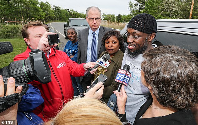 Thomas spoke to the press after his release in 2017. He made headlines across the country after his murder conviction was overturned after spending 24 years behind bars