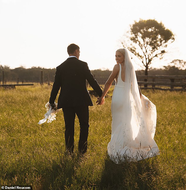 Alissa looked absolutely radiant in a traditional white wedding dress, purchased from a chic bridal boutique in Sydney