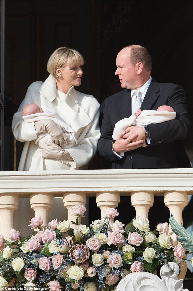 Charlene and her husband Prince Albert II with their newborn twins