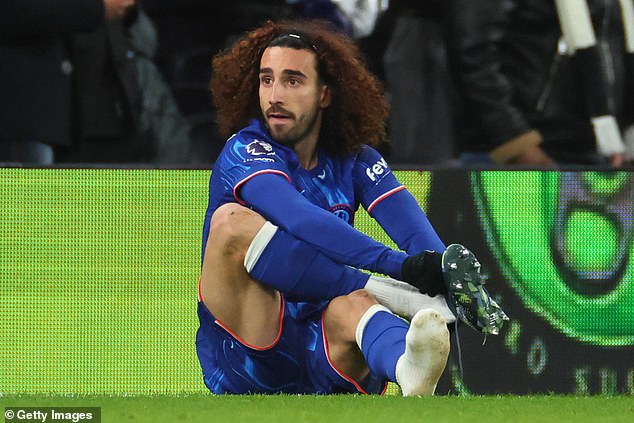 Marc Cucurella wore them on Sunday, but slipped twice and had to change his shoes