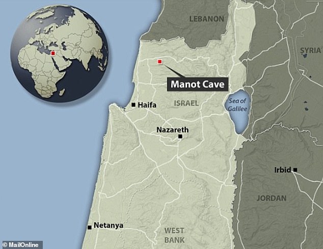 The Manot Cave is located in the Galilee region of northern Israel. It is notable for the discovery of a skull of a modern human, named Manot 1, estimated to be about 55,000 years old.