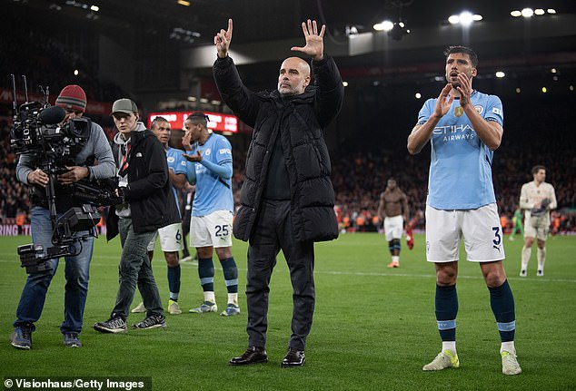 Guardiola had said he had won six titles compared to Mourinho's three after his gesture at Anfield