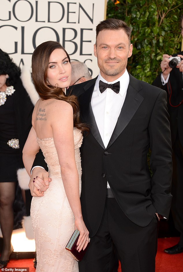 Megan was previously married to actor Brian Austin Green, with whom she shares three sons; pictured 2013