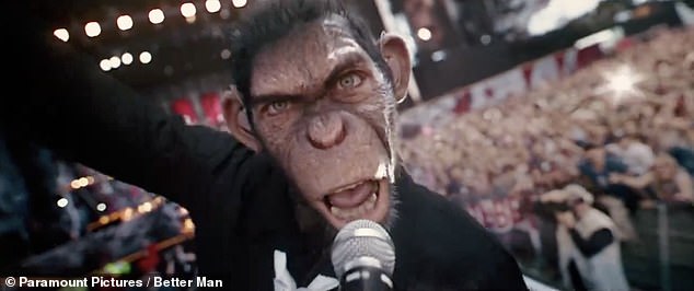 Robbie appears as a CGI monkey in his biopic titled Better Man, which he has been working on since 2021