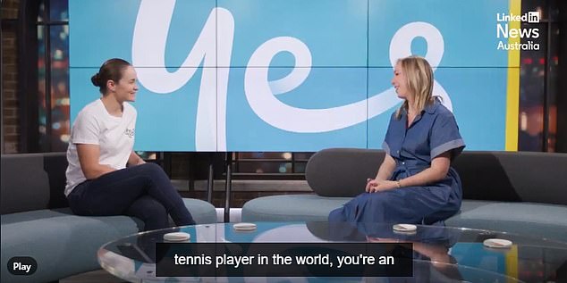 The tennis legend (pictured during an interview to announce her role at the company in September 2022) revealed the news on her LinkedIn profile