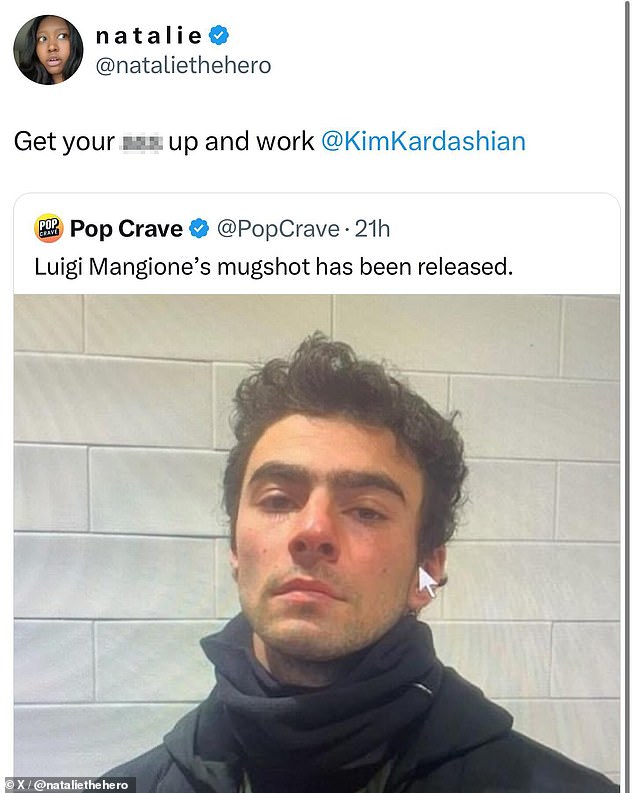 1733878540 455 Fans beg Kim Kardashian to help CEO shooter suspect Luigi